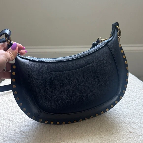 Isabel Marant Dark Blue Shoulder Bag with Gold Accents - Picture 5 of 10